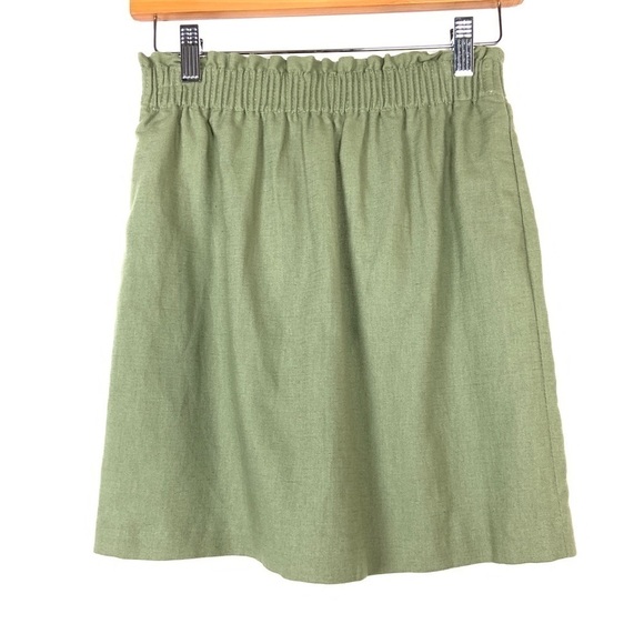 J Crew Factory Sidewalk Linen Blend Skirt Sz 00 - Picture 2 of 7